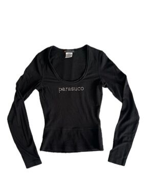 ✰ Parasuco Black Bedazzled Long Sleeve Top ✰